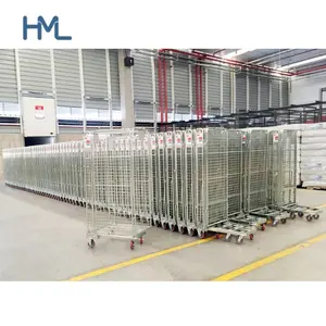 Metal Roll Cage Trolley Industrial Metal Storage Collapsible Roll Cage Trolley For Laundry