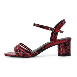 Big Size 46 Office Ladies Round Heels Pumps Women Open Toe Snake Pattern Shoes Dress Polka Dots <b>Sandals</b> - Product Image 3