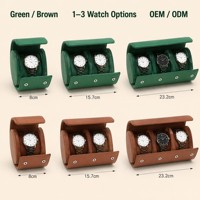 Étui de voyage pour montre en cuir de crocodile vert émeraude avec coussin en daim et fermeture à pression, boîte de rangement portable