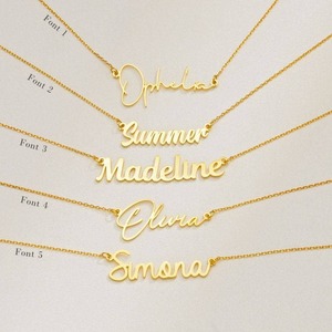 Collar con Nombre Personalizado, Chapado en Oro de 18K, Cadena de Acero Inoxidable con Letras del Alfabeto, Joyería al por Mayor, Collar de Moda con 26 Letras para Regalo de Mujer - Product Image 5