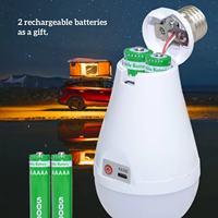 Ampoule LED OTHC IP65 étanche AC E27 avec télécommande 6000K, éclairage d'urgence, résidentiel, extérieur, camping, marché nocturne, 360