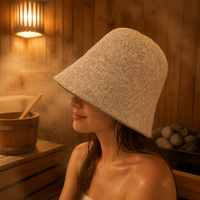 Chapeau de sauna en feutre brodé traditionnel russe, isolant thermique, pour usage professionnel en sauna et spa
