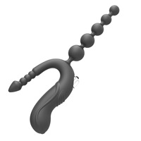 Plug anal en silicone en forme de U à cinq maillons, perles vibrantes à fréquence unique pour sensation de picotement, fabriqué en Chine – Votre Maître Créatif pour le plaisir anal