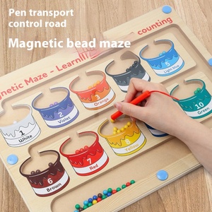 Planche de puzzle magnétique en bois pour enfants Livraison gratuite Stylo de comptage CPC Jouet de perles de labyrinthe pour usage promotionnel - Product Image 1