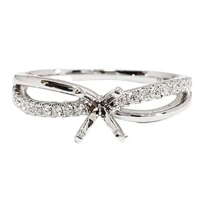 Bague semi-montée en or blanc 18 carats OEM Design de fiançailles classique en diamant naturel brillant Bijoux pour femmes Cadeau d'anniversaire - Product Image 1