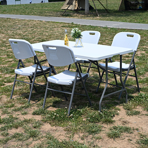 Senruihome <strong>Plastic</strong> <strong>Folding</strong> <strong>Table</strong> <strong>6Ft</strong> White <strong>Plastic</strong> <strong>Table</strong> <strong>Folding</strong> <strong>Table</strong> 180 Cm - Product Image 2