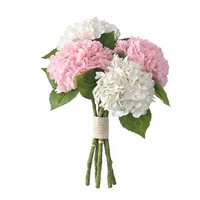 Fleur d'hortensia artificielle au toucher naturel, tige unique, arrangement floral artificiel, décoration en pétales de soie pour mariage et décoration intérieure