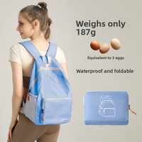 Sac à dos de voyage pliable et compressible pour l'extérieur, ultra léger, pratique, avec poche latérale zippée, poignée de transport, pour hommes et femmes