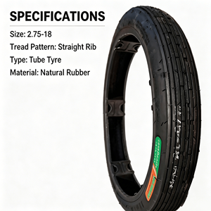 <span class=keywords><strong>Pneu</strong></span> de moto à faible bruit, type tube à nervures droites, taille standard 2.75-<span class=keywords><strong>18</strong></span>, pour jantes de <span class=keywords><strong>18</strong></span> <span class=keywords><strong>pouces</strong></span>, approvisionnement en gros - Product Image 4