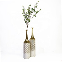 Grand vase de sol en métal décoratif, style ferme, doré, pour la maison, la décoration florale, le salon, les mariages, vente en gros