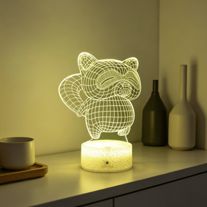 Acrylic 3D LED Table Lamp Modern Design USB Power Remote Control Smart Night <b>Light</b> Decoration - Product Image 1