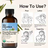 Minyak Rambut Rosemary Dengan Minyak Teh Tea Tree, Argan, dan Kelapa, Menutrisi Melembapkan Perawatan Kulit Kepala untuk Rambut Kering 60ml Label Pribadi