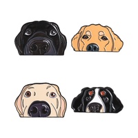 Broche en émail tête de chien Labrador Retriever de dessin animé, mignonne et chic, pour sac à dos, revers, bijoux, cadeaux pour les amoureux des animaux