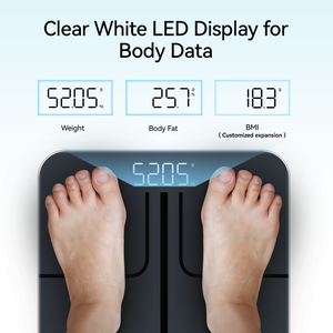 Preiswerte Badezimmer-Bodenwaage Intelligente Körperfettwaage BMI <span class=keywords><strong>Baby</strong></span>-Waage Gesundheitswaage Elektronische Digitalwaage als Geschenk <span class=keywords><strong>180kg</strong></span> App - Product Image 3