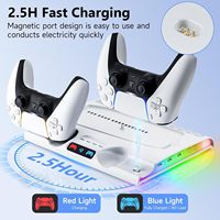 Pour PS5 SLIM Controller Base avec double fonction de charge P5SLIM Console Base de refroidissement mince ventilateur disque support de stockage pour les jeux