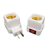 Prise EU E27 Base d'ampoule à vis Adaptateur d'ampoule à vis E27 avec interrupteur individuel Interrupteur d'ampoule à vis E27 Base E27 portable