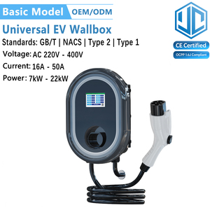 Borne de recharge universelle pour véhicules électriques 7kW-22kW GBT NACS Type1 Type2, station de charge rapide AC pour véhicules électriques 32A 50A pour Tesla BYD à domicile - Product Image 1