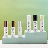 Flacon roll-on en verre blanc de 6 ml, mini flacon de parfum en verre pour voyage, flacon de soin de la peau personnalisable avec bouchon doré