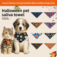 Pañuelos triangulares de poliéster personalizados al por mayor para Halloween, con logo impreso, para perros grandes y gatos