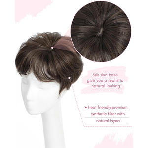 ท็อปเปอร์ผมลูกไม้ 12 ซม. ผมสั้นหยิกสังเคราะห์เพิ่มวอลลุ่มสำหรับผู้หญิง ปิดผมขาว ผสมผสานอย่างเป็นธรรมชาติ - Product Image 3