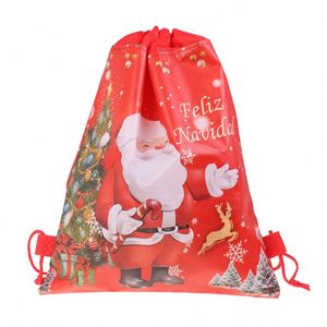Kids' Santa Claus <b>Drawstring</b> Bags Non-Woven Fabric Birthday Event Party Favors Christmas Polyester <b>Backpacks</b> - Product Image 4