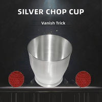 Coupe à disparaître en aluminium argenté taille unique pour effet de disparition du pouce du magicien, matériau métallique durable