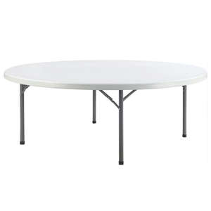 Tables pliantes rondes portables en plastique bon marché, tables de fête rondes pliables pour mariage et événement - Product Image 1