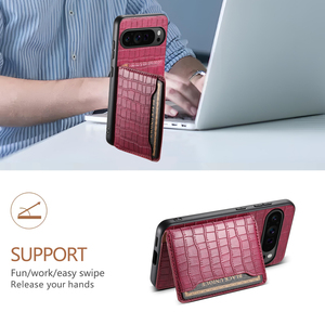 Denior |   Funda Protectora para Teléfono con Diseño de Cocodrilo, de Cuero PU, con Soporte y Ranuras para Tarjetas, para Google Pixel <span class=keywords><strong>Serie</strong></span> 10/<span class=keywords><strong>9</strong></span>/8/7/6 - Product Image 4