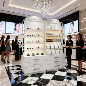 Vitrine de luxe haut de gamme pour cosmétiques, meuble de rangement vintage pour parfums, armoire murale pour présentation de parfums - Product Image 5