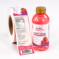Étiquettes personnalisées imperméables autocollantes avec logo pour bouteilles de jus, emballage recyclable en PVC, impression d'étiquettes pour bouteilles en verre