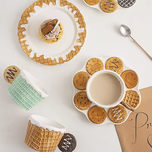 Latest Factory Prices Nordic Style Tea <b>Cups</b> Saucers Cookies Design Afternoon Tea <b>Cup</b> <b>Set</b> Ceramic Mug Coffee Mugs - Product Image 6