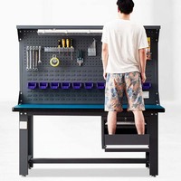 Vente directe usine OEM OBM – Table de travail antistatique robuste avec panneau perforé, pour laboratoire et garage, 3 tiroirs, capacité de charge 300 kg