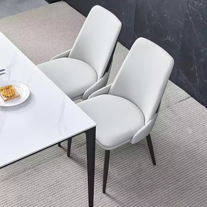 Chaise d'hôtel de luxe moderne italienne nordique en cuir PU rembourrée avec quatre pieds en métal robustes pour un hôtel splendide - Product Image 5