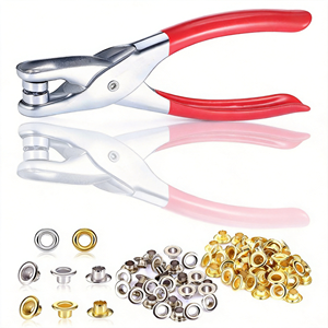 Kit de alicates perforadores de ojales de acero inoxidable de 1/4 de pulgada, 800 ojales metálicos, prensa manual, estuche blando con botón, 803 piezas - Product Image 1