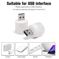 Mini prise USB lampe 5V 1W Super lumineux Protection des yeux livre lumière ordinateur Mobile alimentation charge USB petite LED veilleuse