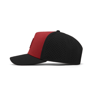 Nieuwe Custom Honkbalhoed In Zwart En Rood Klassiek Met Golf Pvc Logo 5Panel Truck Driver Cap Met Ademende Waterdichte Functie - Product Image 4