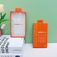 Boîte d'emballage cadeau universelle portable en carton rigide orange et blanc pour téléphones et appareils électroniques, avec conception de logo personnalisé