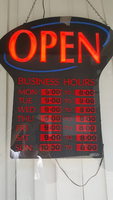 Panneau d'affichage des heures d'ouverture des commerces à LED mural, programmable, affichage numérique de l'heure, panneau lumineux ouvert pour magasin de détail, bar, café