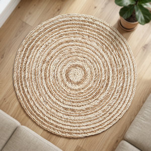 Handcrafted Classic Abaca Jute Woven Non-Slip Washable Flat Pile <b>Rug</b> Natural Fiber Ikat Rectangle Pattern Living Room Hotel - Product Image 3