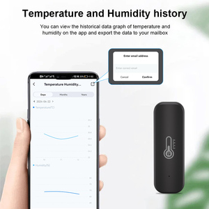 Sensor de temperatura y humedad TUYA Bluetooth negro o blanco opcional personalizar escenas de automatización para un hogar <span class=keywords><strong>c</strong></span>ómodo - Product Image 2