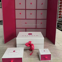 Calendario de Adviento con Embalaje Exquisito, Entrega Rápida al por Mayor, Rígido, de Alta Calidad, con Logotipo Personalizado, Patrón, Laminación UV Brillante de 2 mm, para Velas