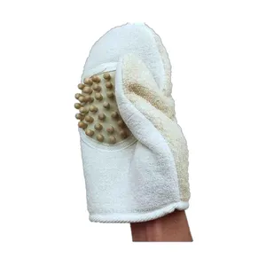 Meilleure vente gant de Massage des pieds éponge en coton caoutchouc WoodMulti scénario Application léger gant de bain de luxe