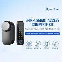 Serrure cylindrique intelligente Aurelysse réglable sans perçage avec reconnaissance faciale 3D, empreinte digitale, clavier, TUYA WiFi BLE Multi-Points OEM