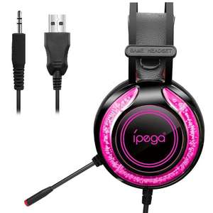 Ipega-Auriculares RGB <span class=keywords><strong>para</strong></span> <span class=keywords><strong>juegos</strong></span> con cable de 3,5mm, con puerto USB, <span class=keywords><strong>para</strong></span> <span class=keywords><strong>DJ</strong></span>, <span class=keywords><strong>para</strong></span> <span class=keywords><strong>juegos</strong></span> dinámicos en la oreja y por encima de la oreja - Product Image 5
