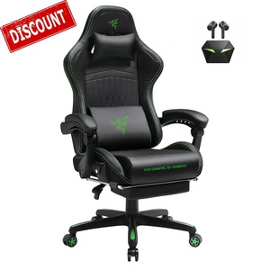 <span class=keywords><strong>Silla</strong></span> de juego <span class=keywords><strong>Razer</strong></span> negra y verde, altavoces de masaje, <span class=keywords><strong>silla</strong></span> de edición de carreras de cuero PU, <span class=keywords><strong>silla</strong></span> de juego Cadeira con reposapiés - Product Image 1