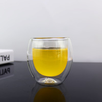 Ensemble de tasses à expresso en verre à double paroi isolées, capacité de 80 ml, design minimaliste, passe au lave-vaisselle, pour latte, cappuccino, chocolat chaud