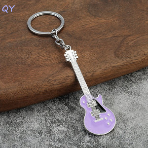 Porte-clés Guitare Électrique Miniature QY en Émail, Pendentif Instrument de Musique en Métal, Souvenir, Petit Cadeau, Vente en Gros - Product Image 4