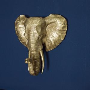 Cabeza de elefante grande de alta calidad, escultura de pared de elefante de Metal, Estatua con acabado en bronce - Product Image 6