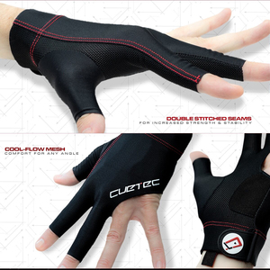 Cuetec AXIS Pool/Billiards Gray Glove; Left Bridge Hand, Large - Product Image 3