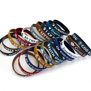 สายรัดข้อมือซิลิโคนลายพระเยซูตามธีมพระคัมภีร์ พร้อมโลโก้สั่งทำ ของชำร่วยงานเลี้ยงที่ได้รับแรงบันดาลใจจากความเชื่อทางศาสนา สายรัดข้อมือสำหรับตกแต่งและส่งเสริมการขาย - Product Image 4